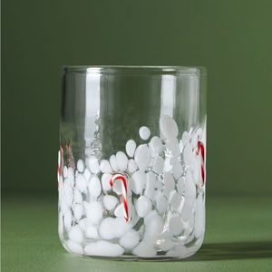 Anthropologie festive icon juice glass *candy cane*